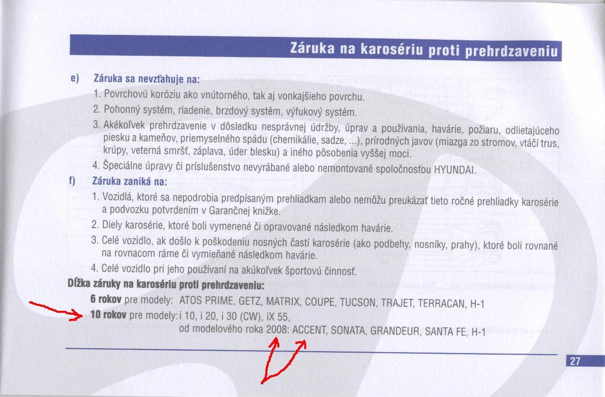 Rozsirena zaruka na prehrdzavienie od MY2008